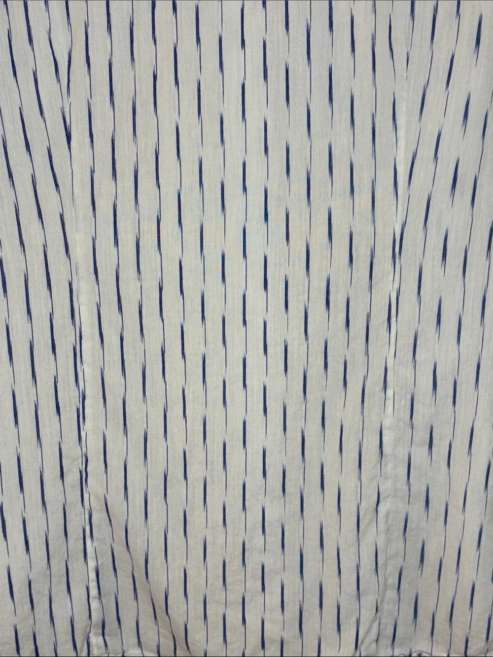 J. Crew 100% Cotton White Button-Down Shirt with Blue Dash Stripe